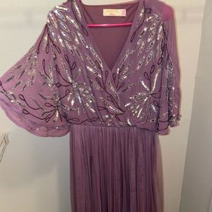 Mauve & silver banquet dress